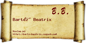 Bartó Beatrix névjegykártya