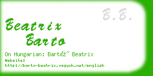 beatrix barto business card